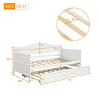 Nestfair Twin Size Wooden Daybed with Trundle Bed