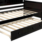 Nestfair Twin Size Wooden Daybed with Trundle Bed