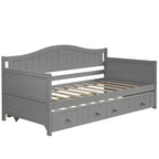 Nestfair Twin Size Wooden Daybed with Trundle Bed
