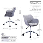 Porthos Home Xen Adjustable Office Chair, Microfiber, Chrome Base