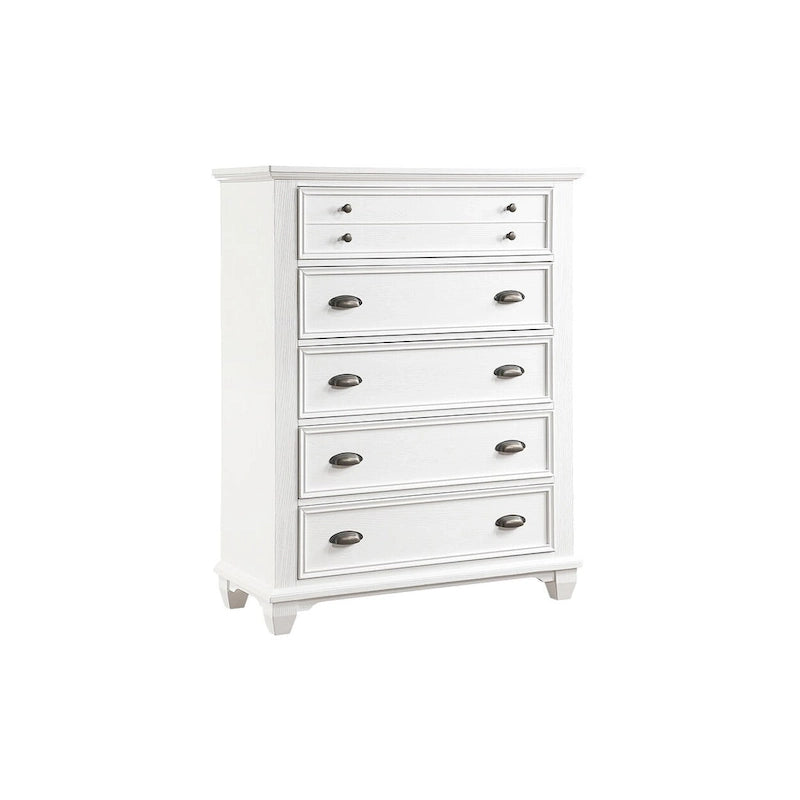 Leo 6 Piece White Modern Panel Bedroom Set