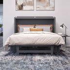Northfield Full Murphy Bed Chest with Mattress in Grey