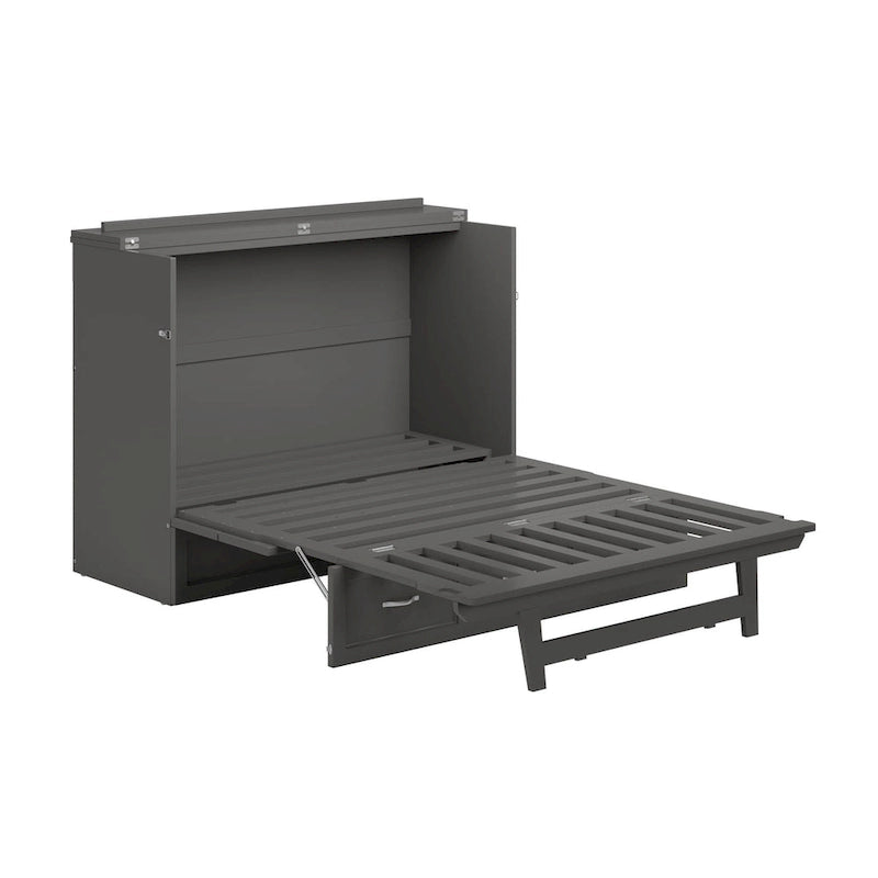 Northfield Full Murphy Bed Chest with Mattress in Grey