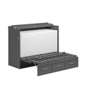 Northfield Full Murphy Bed Chest with Mattress in Grey