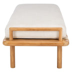 SAFAVIEH Couture Grizelda Teak Cushion Bench - 70 In W x 26 In D x 19 In H - 70Wx26Dx19H