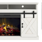 Bridgevine Home 66 inch Electric Fireplace TV Stand for TVs up to 80 inches, White Finish