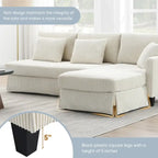 [VIDEO provided][New]87*61Modern L-shaped Corduroy Sofa with Reversible Chaise,4-seat Upholstered Sectional Indoor Furniture,Co
