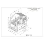 Twin over Twin House Bunk Bed with Roof , Window, Window Box, Door , with Safety Guardrails and Ladder, Grey