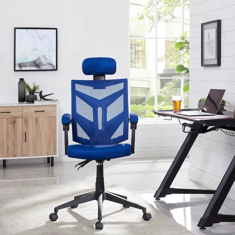 Adjustable Ergonomic Office Chair with Headrest Ergonomic Desk Chair High Back Mesh Office Chairs with Lumbar Support and Wheels