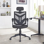 Adjustable Ergonomic Office Chair with Headrest Ergonomic Desk Chair High Back Mesh Office Chairs with Lumbar Support and Wheels
