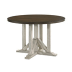 Derry Farmhouse Antique White and Dark Oak Solid Wood 5-Piece Dining Table Set by Furniture of America