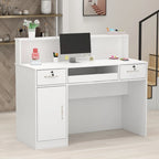 FUFU&GAGA Rectangular Wood Reception Desk Secretary Desk Computer Desk