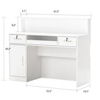 FUFU&GAGA Rectangular Wood Reception Desk Secretary Desk Computer Desk