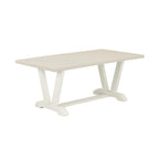 East West Furniture Dining Table Set- a Wooden Table and Cream Linen Fabric Parsons Chairs, Linen White(Pieces Options)