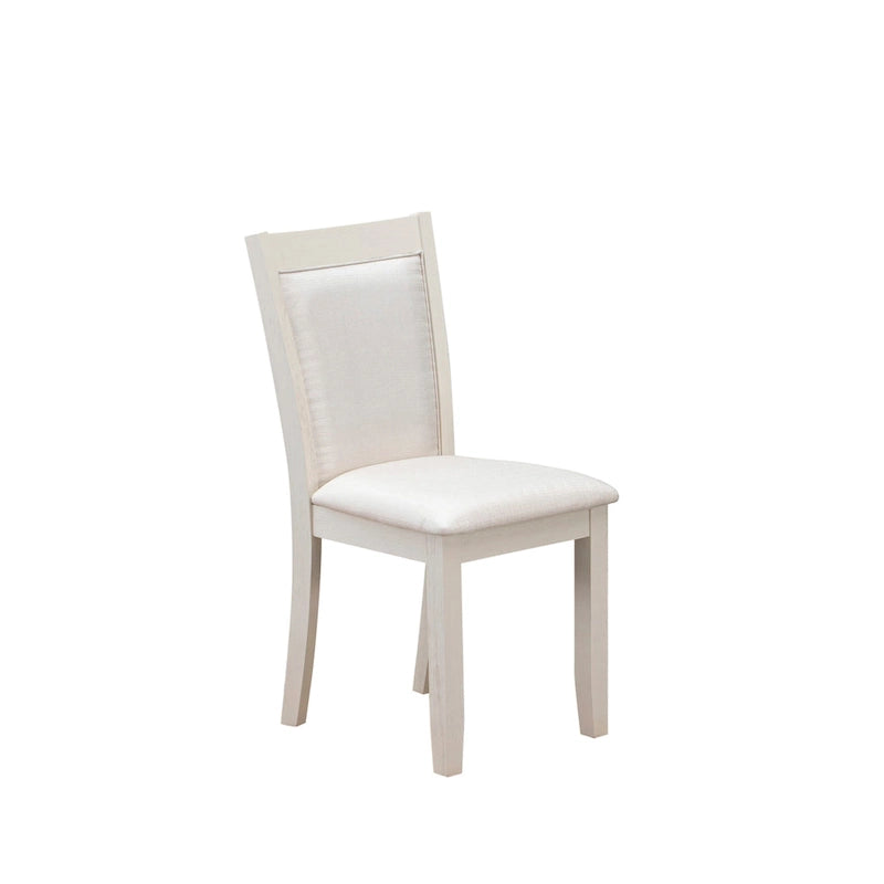 East West Furniture Dining Table Set- a Wooden Table and Cream Linen Fabric Parsons Chairs, Linen White(Pieces Options)