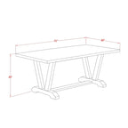 East West Furniture Dining Table Set- a Wooden Table and Cream Linen Fabric Parsons Chairs, Linen White(Pieces Options)
