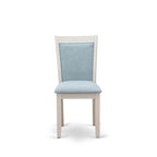 East West Furniture Dining Table Set- a Wooden Table and Cream Linen Fabric Parsons Chairs, Linen White(Pieces Options)