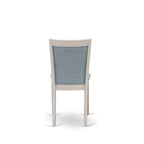 East West Furniture Dining Table Set- a Wooden Table and Cream Linen Fabric Parsons Chairs, Linen White(Pieces Options)