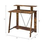 ACME Nypho Writing Desk in Weathered Oak and Black