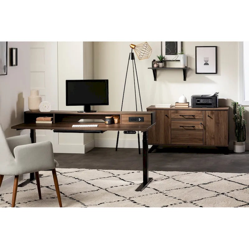 South Shore Helsy 2-drawer Credenza Cabinet with Doors