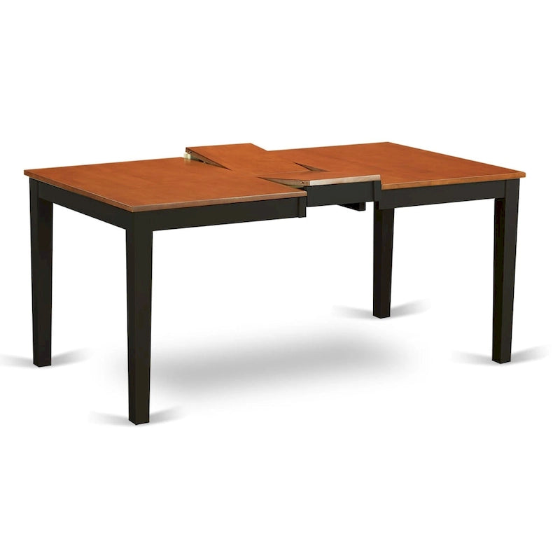 East West Furniture Table Set Consist of a Rectangle Butterfly Leaf Dining Table and Dining Chairs (Chair Seat Type Options)