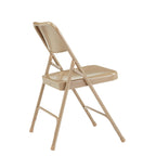 Beige Steel Folding Chairs Set of 4