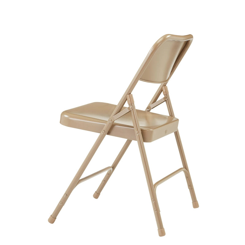 Beige Steel Folding Chairs Set of 4