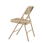 Beige Steel Folding Chairs Set of 4