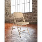 Beige Steel Folding Chairs Set of 4