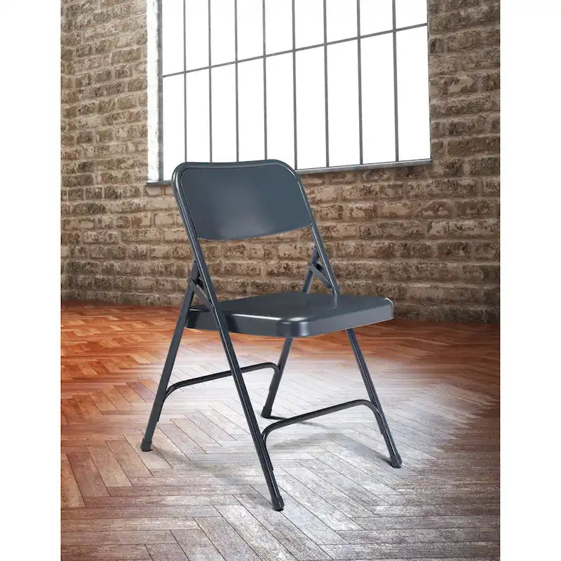 Beige Steel Folding Chairs Set of 4