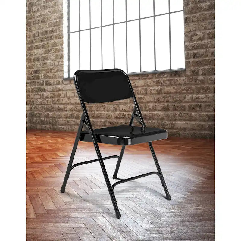 Beige Steel Folding Chairs Set of 4
