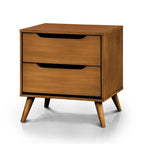 Fopp Mid-Century Modern Oak Wood 3-Piece Platform Bedroom Set by Furniture of America