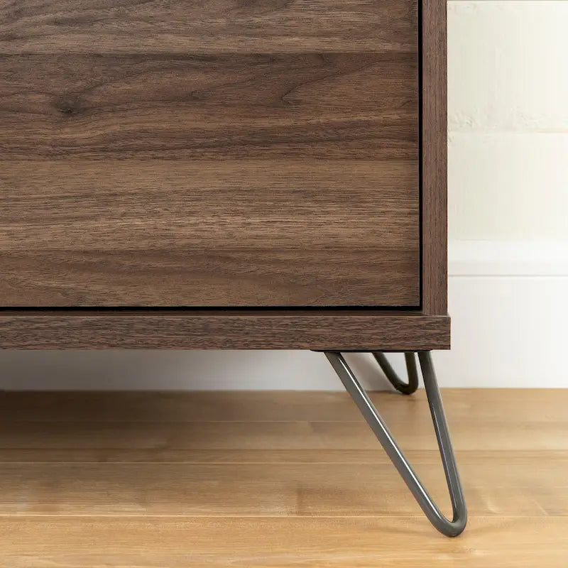 Olvyn 5-Drawer Chest, Natural Walnut and Charcoal