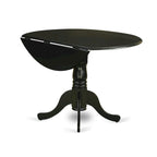 East West Furniture 5 Piece Dinette Set- a Round Dining Table with Dropleaf and 4 Dining Room Chairs, (Finish Options)