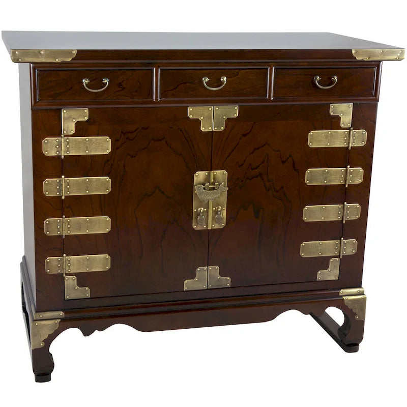 Handmade Small 3-drawer Korean Antique-style Credenza (China)