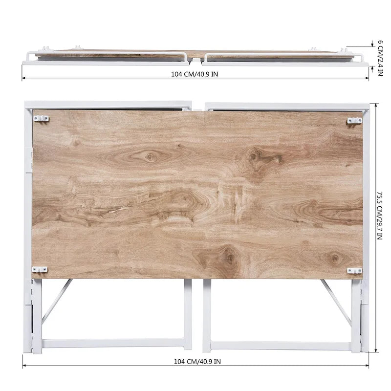 HomyLin 39 Simple Folding Study Writing Desk, No Assembly Required