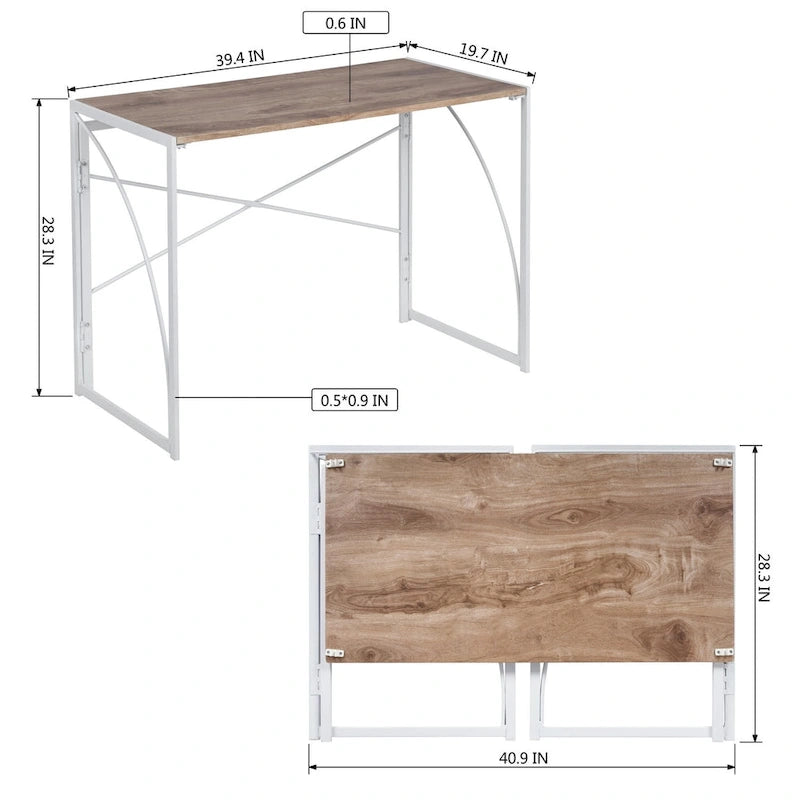 HomyLin 39 Simple Folding Study Writing Desk, No Assembly Required