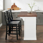 Crosley Bartlett Wood Top Kitchen Island W/X-Back Stools