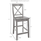 Crosley Bartlett Wood Top Kitchen Island W/X-Back Stools