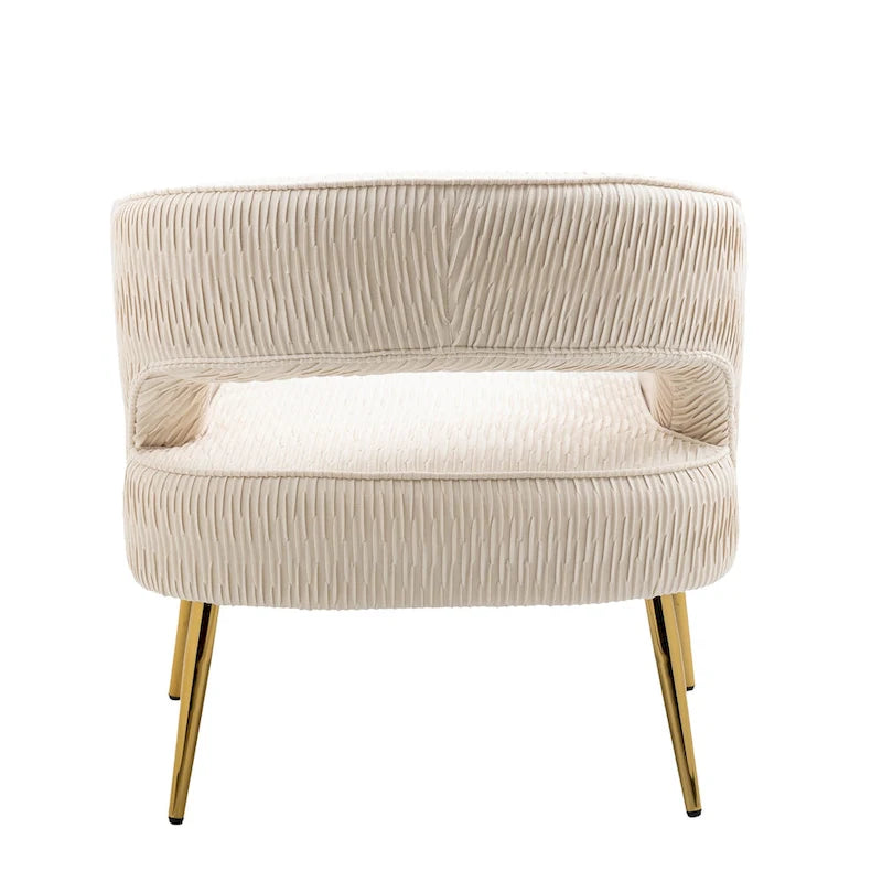 Contemporary Upholstered Ruffle Accent Chair
