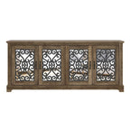 GALANO Calidia 68.2 in. Grey Stone 4-Door Wide TV Stand for TVs up to 75 in. - 68.2L x 17.1W x 29.3H
