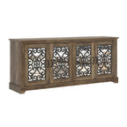 GALANO Calidia 68.2 in. Grey Stone 4-Door Wide TV Stand for TVs up to 75 in. - 68.2L x 17.1W x 29.3H