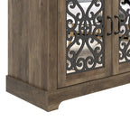 GALANO Calidia 68.2 in. Grey Stone 4-Door Wide TV Stand for TVs up to 75 in. - 68.2L x 17.1W x 29.3H
