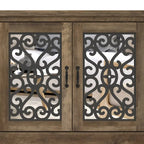 GALANO Calidia 68.2 in. Grey Stone 4-Door Wide TV Stand for TVs up to 75 in. - 68.2L x 17.1W x 29.3H