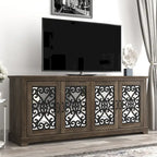 GALANO Calidia 68.2 in. Grey Stone 4-Door Wide TV Stand for TVs up to 75 in. - 68.2L x 17.1W x 29.3H