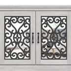 GALANO Calidia 68.2 in. Grey Stone 4-Door Wide TV Stand for TVs up to 75 in. - 68.2L x 17.1W x 29.3H