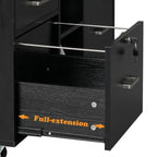 Black Wood Grain 4-drawers Wooden File Cabinet