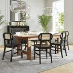 Commercial Cane Rattan Event Chair with Wood Back and Seat
