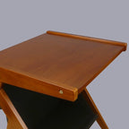 Casual Home Z-Shaped Sofa Side Table with Canvas Storage Basket
