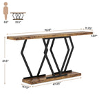 70.9 Inch Extra Long Modern Sofa Console Table with Faux Marble Tabletop Base Gold Frame for Living Room Entryway Hallway